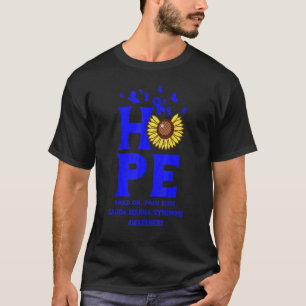 Cauda Equina Syndrome Awareness Blue Ribbon Sunflo T Shirt