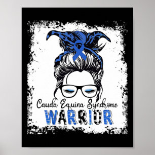 Cauda Equina Syndrome Warrior Blue Ribbon Awarenes Poster