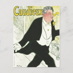 Caudieux av Toulouse Lautrec, Vintage Art Nouveau Vykort