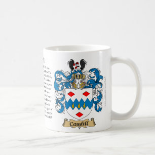 Caudill, ursprung, det menande och vapenskölden kaffemugg