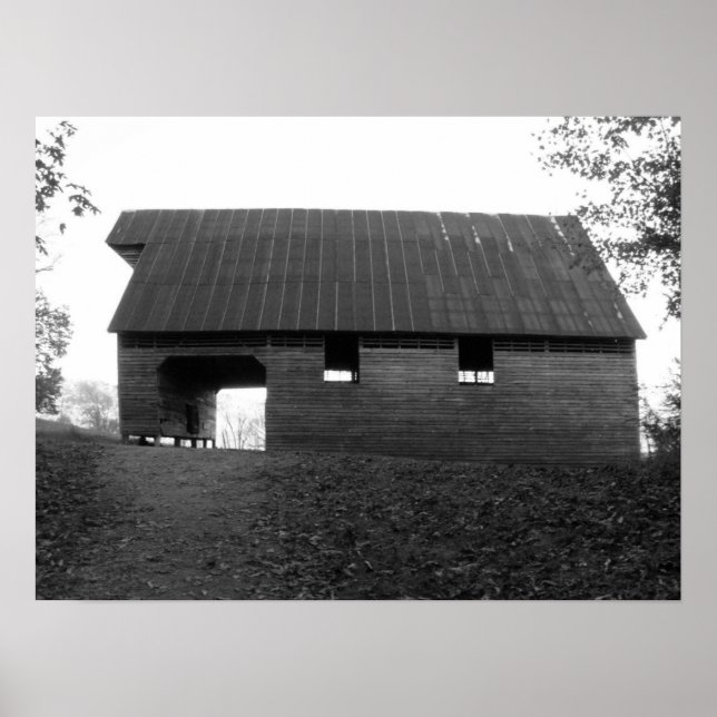 Caughron Barn, Cades Cove, b&w Poster (Framsidan)