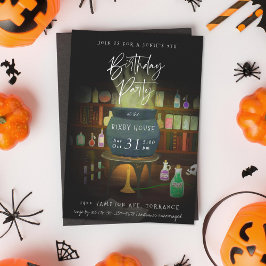 Cauldron Brewing Halloween Födelsedagsfest Inbjudningar