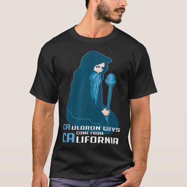 Cauldron California Wizard Magician T Shirt (Framsida)