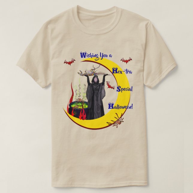 Cauldron Måne Halloween Unisex T Shirt (Design framsida)