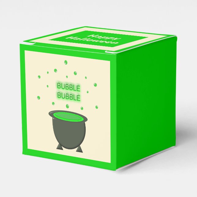 Cauldron och Bubbling Grönt Brew Halloween Anpassn Presentaskar (Framsidan Sidan)