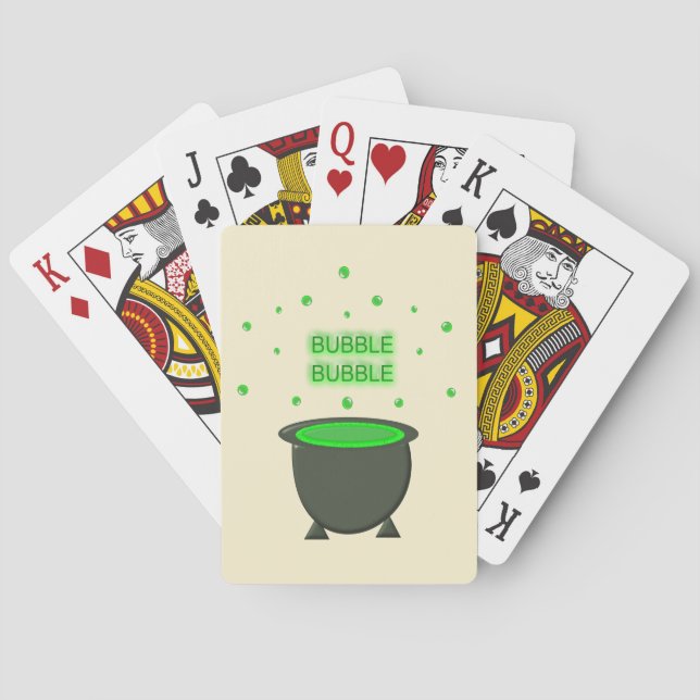 Cauldron och Bubbling Grönt Brew Halloween Casinokort (Baksidan)