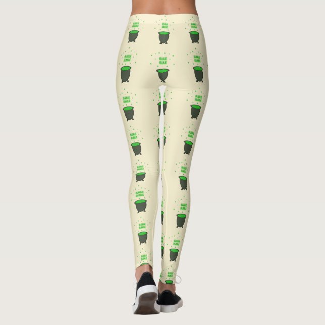Cauldron och Bubbling Grönt Brew Halloween Leggings (Baksida)