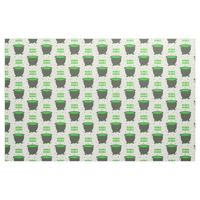 Cauldron och Bubbling Grönt Brew Halloween Tyg (Fat Quarter)