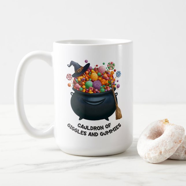 Cauldron Of Giggles And Gummies Kaffemugg (Med munk)