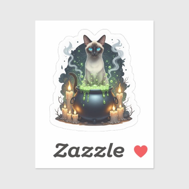 Cauldron Siamese - Magic Siamese Cat Klistermärken (Ark)