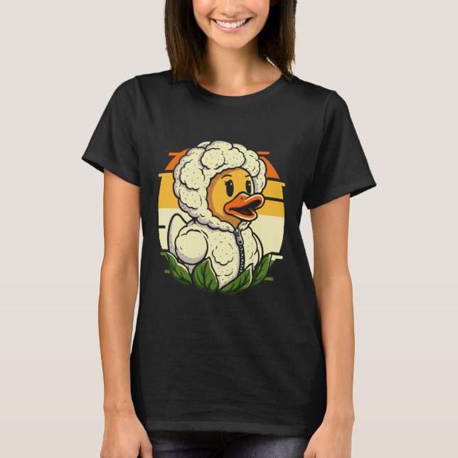 Cauliflower Duck Vegan Vegetarian Veggie T Shirt (Framsida)