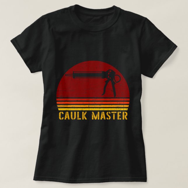 Caulk Master Retro Construction Worker T Shirt (Design framsida)