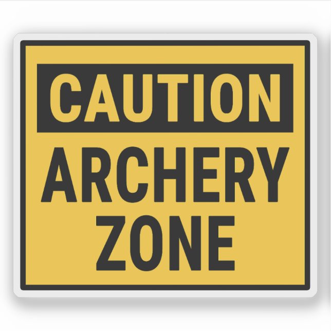 Caution Archery Zone Klistermärken (Framsida)
