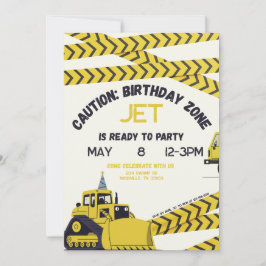 Caution: Birthday Zone Invitation Inbjudningar