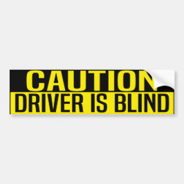 caution driver is blind bildekal