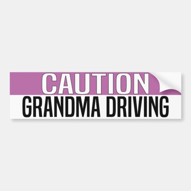 caution Grandma Driving Bildekal (Framsidan)