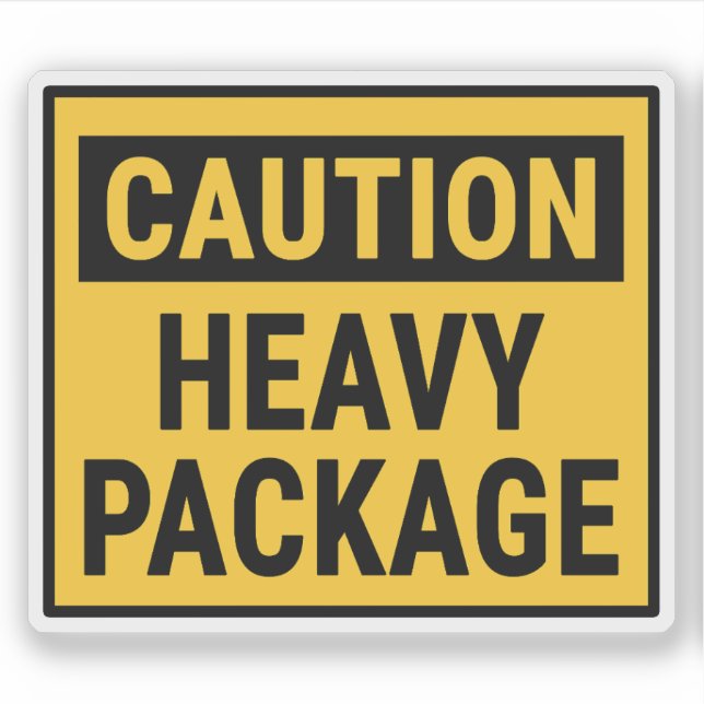 Caution Heavy Package Klistermärken (Framsida)