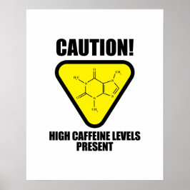 Caution! High Caffeine Levels Present Poster