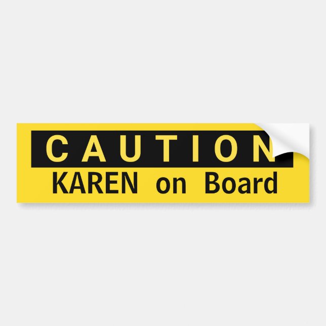 CAUTION Karen på Board Entitmen Woman Gag Gift Bildekal (Framsidan)