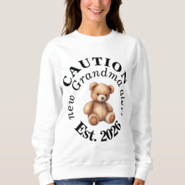 CAUTION new Grandma alert- Teddy Baby Announcement T Shirt