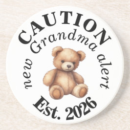 CAUTION new Grandma alert- Teddy Baby Announcement Underlägg