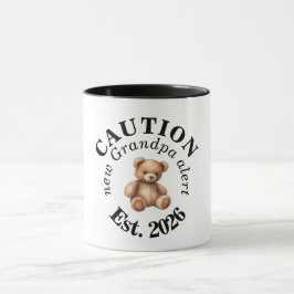 CAUTION new Grandpa alert- Teddy Baby Announcement Mugg