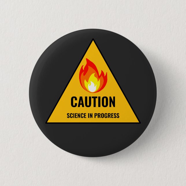 Caution Science in Progress Knapp (Framsida)