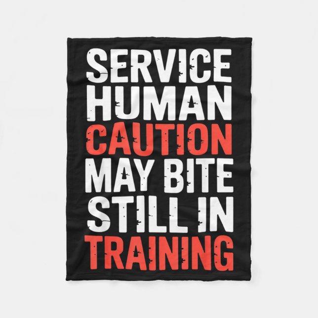 Caution Service Human Bite Training Still May Humo Fleecefilt (Framsidan)