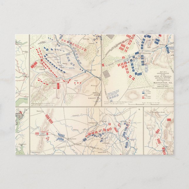 Cav Brigade, Cedar Mtn, Manassas, Bull Springa Vykort (Framsida)