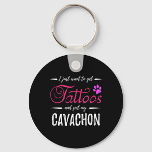 Cavachon Hund älskare Tattoo Rolig hund Mamma Gift Nyckelring
