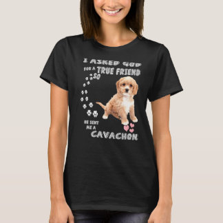Cavachon Hund Print Bichon Kung Charles Mamma Papp T Shirt
