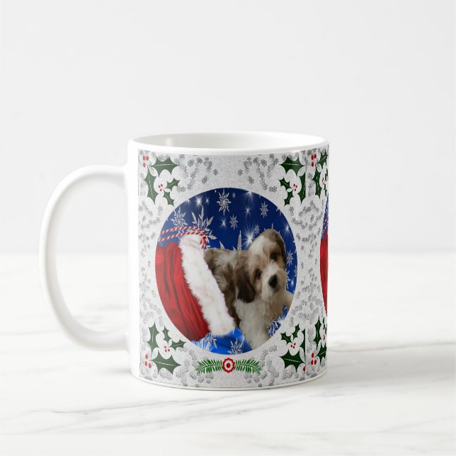 Cavachon Mugg, julen Hund Kaffemugg (Vänster)