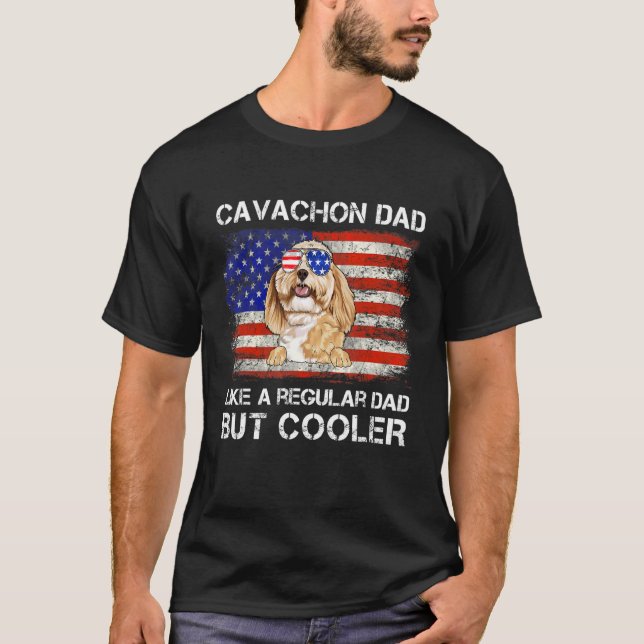 Cavachon Pappa som ett reguljärt Pappa men koler H T Shirt (Framsida)