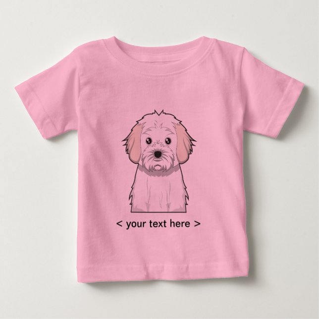 Cavachon Tecknad Personlig T Shirt (Framsida)