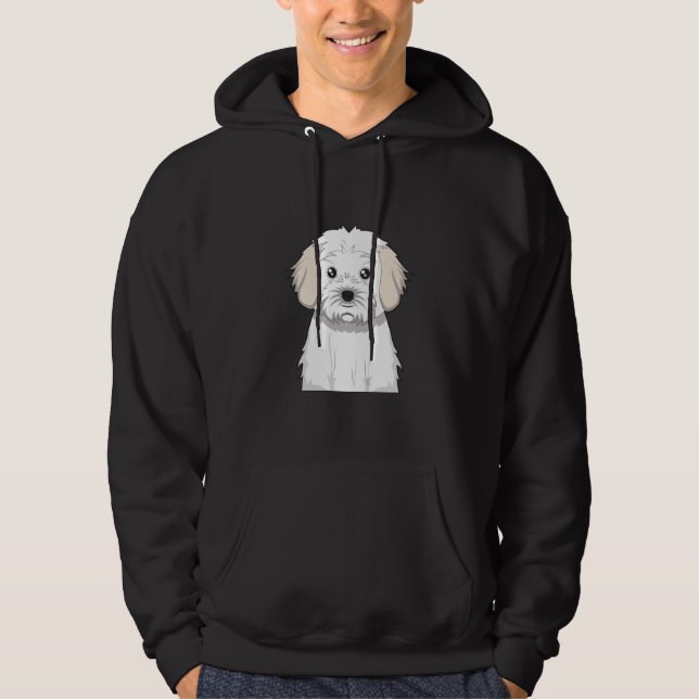 Cavachon tecknad sweatshirt med luva (Framsida)