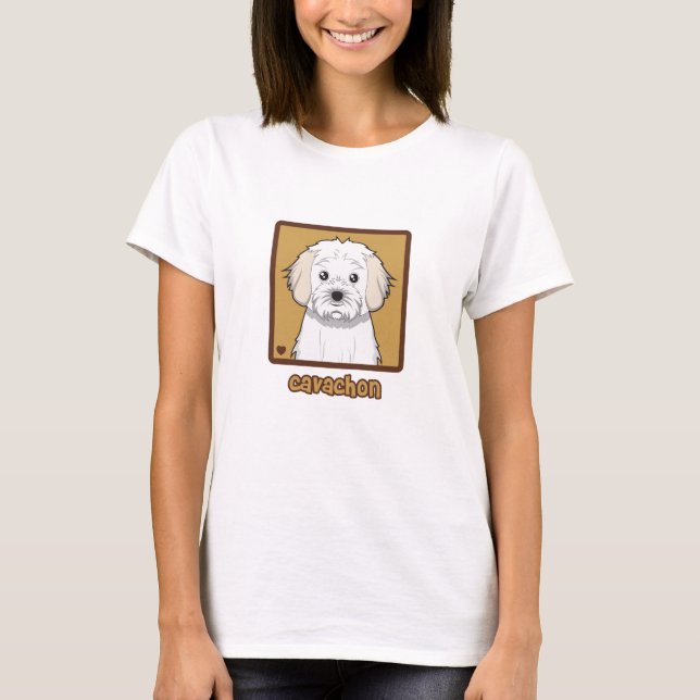 Cavachon tecknad t shirt (Framsida)
