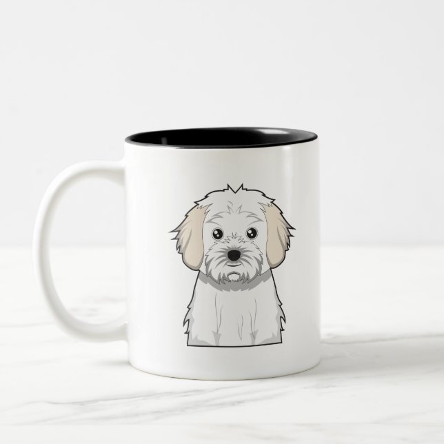 Cavachon tecknad Två-Tonad mugg (Vänster)