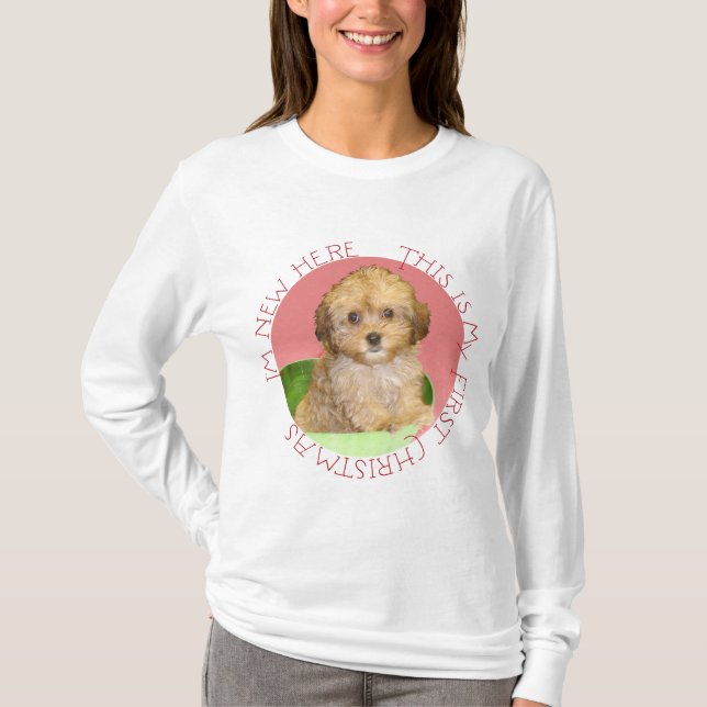 Cavachon-valp första julen tröja (Framsida)