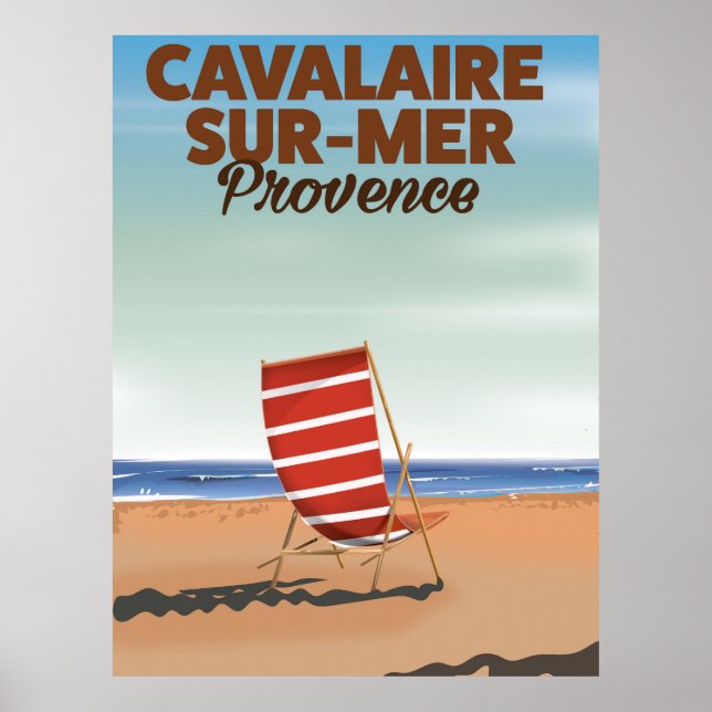 Cavalaire-sur-Mer Provence strand reseskylt Poster (Framsidan)