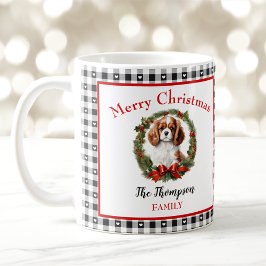 Cavalier Charles Hund Namn Gingham jul Mugg
