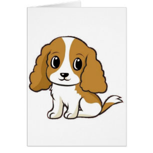cavalier kcs blenheim-tecknad hälsningskort