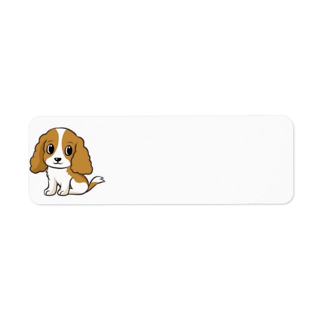 cavalier kcs blenheim-tecknad returadress etikett (Framsidan)