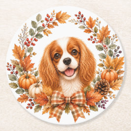 Cavalier King Charles Coaster Underlägg Papper Rund