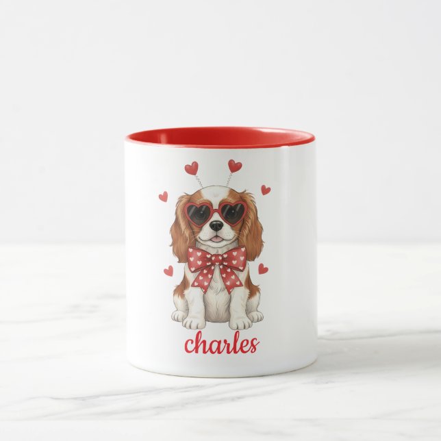 Cavalier King Charles dog mug Valentines day 2026 Mugg (Center)
