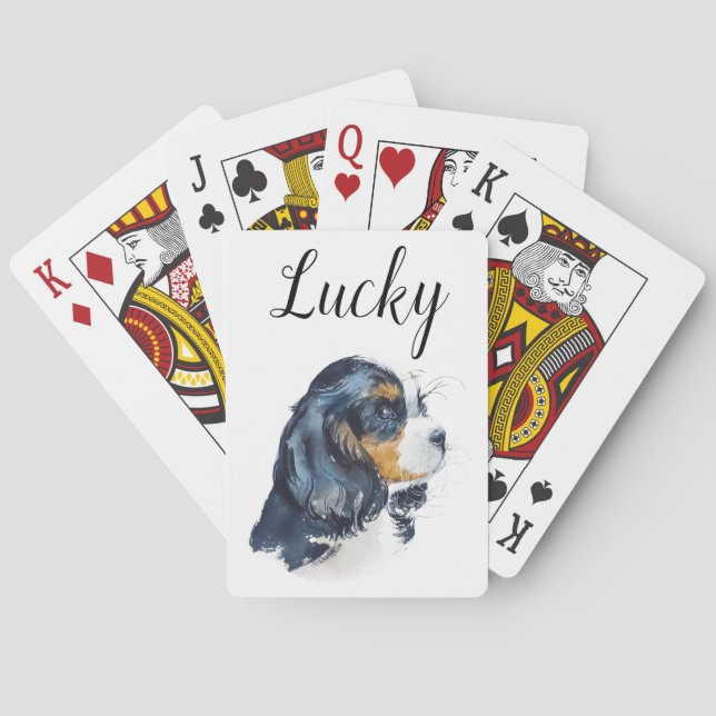 Cavalier King Charles Dog Playing Card Set Gift Casinokort (Baksidan)