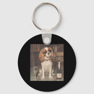 Cavalier King Charles dricker Champagne Roligt Nyckelring
