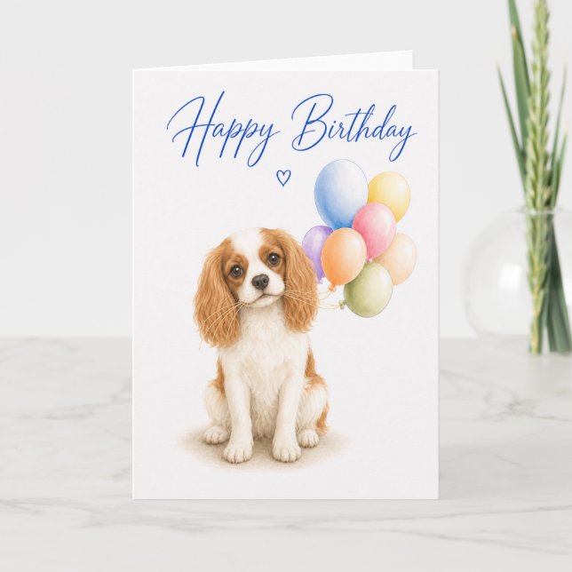 Cavalier King Charles födelsedag Kort (Framsida)