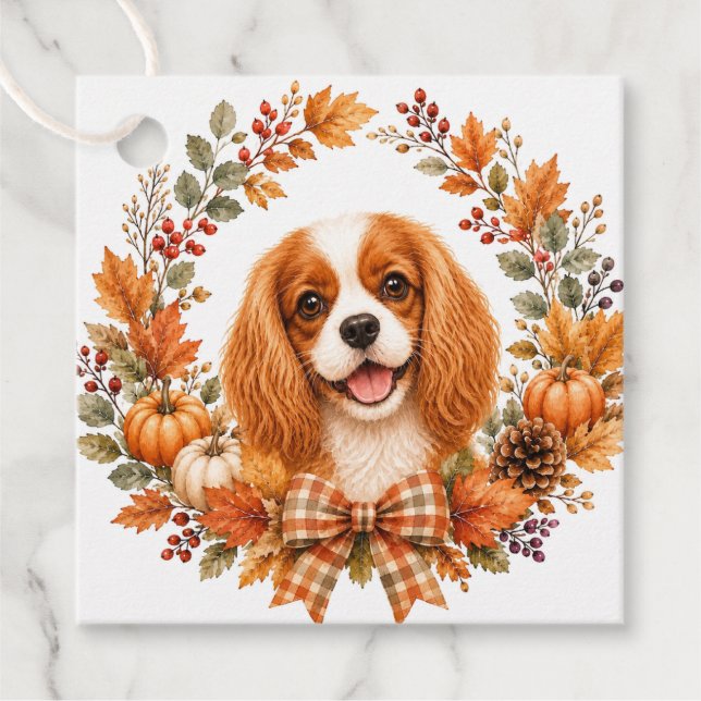 Cavalier King Charles Höst Gåvor Etiketter (Framsida)