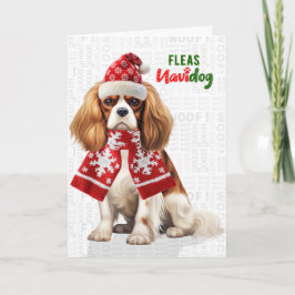 Cavalier King Charles Hund Loppor Navidog Jul Helgkort
