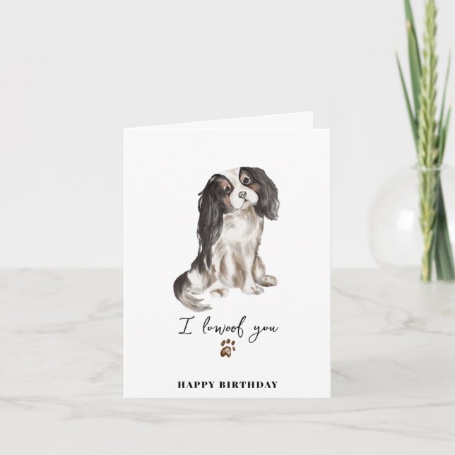 Cavalier King Charles Hund Tass Valp Husdjur Födel Kort (Framsida)